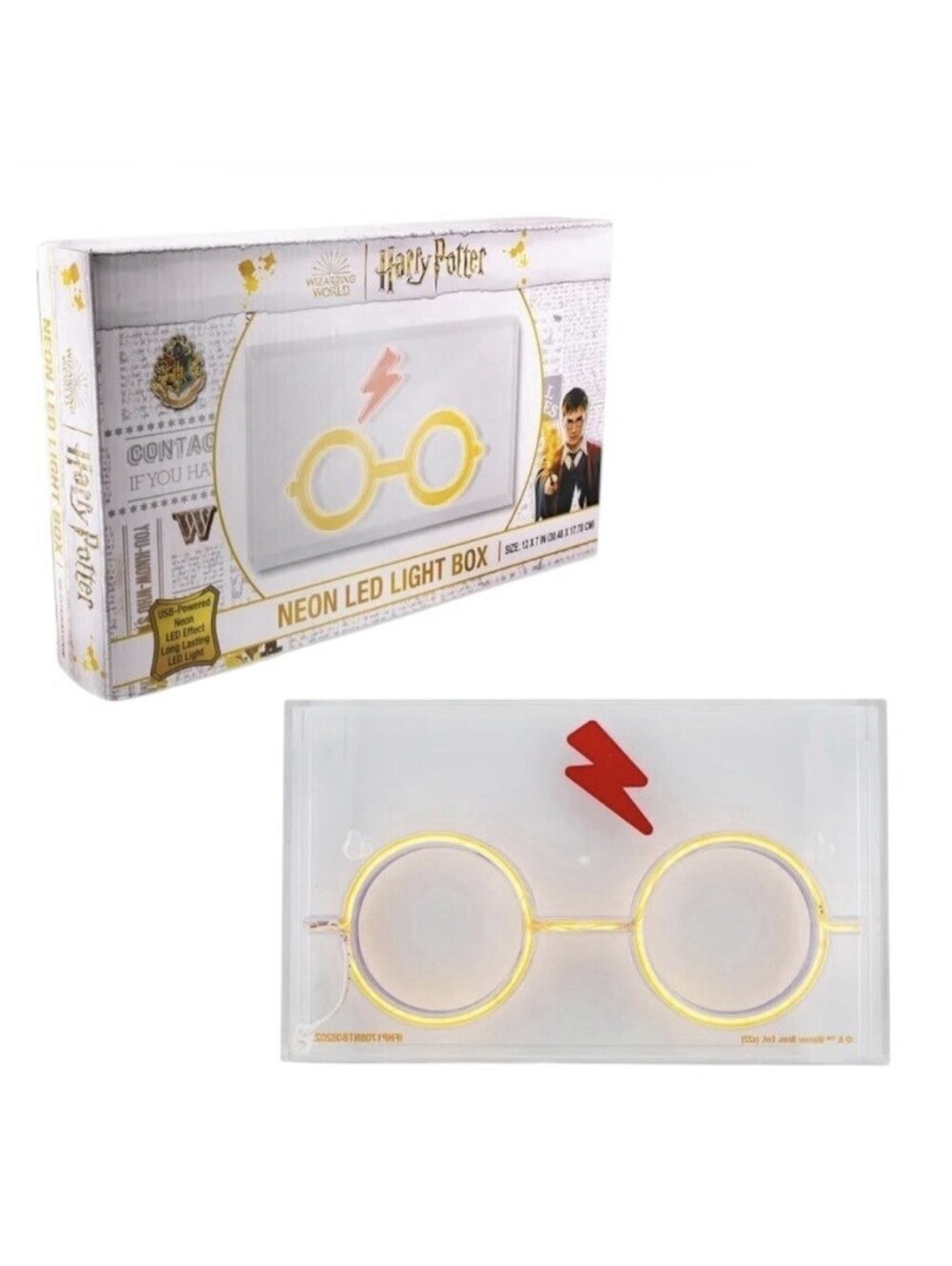 Silver Buffalo 12" x 7" Harry Potter Scar USB Powered LED Neon Light Box